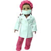 18'' Doll Fuchsia Doctor Scrubs & Lab Jacket Set, Hot Pink - Doll Accessories - 5 - thumbnail