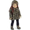 18'' Doll Animal Print Coat, Hat, Black Leggings & Boots, Tan - Doll Accessories - 5 - thumbnail