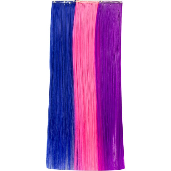 18" Doll, Set of 3 Clip in Hair Pieces, Hot Pink - Doll Accessories - 1