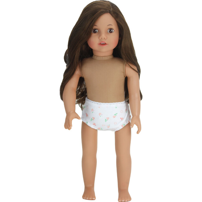 18" Doll Brunette with Polka Dots Top, Legging, Underwear, Shoes, - Dolls - 1