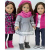 18'' Doll Fair Isle Dress, Leggings, Hat & Scarf, Gray - Doll Accessories - 7 - thumbnail