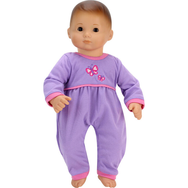 15" Doll, Butterfly Long Sleeve Sleeper - Lavender