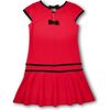 Crepe Knit Dress With Velvet Trim - Dresses - 3