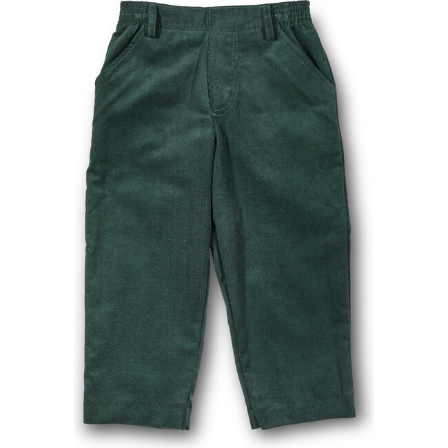 Green Corduroy Fake Fly Pants