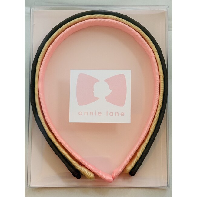 Three Headband Box Set, Pink/brown/light gold