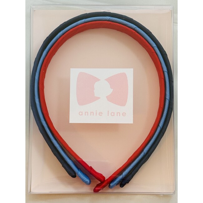 Three Headband Box Set, Navy/red/blue
