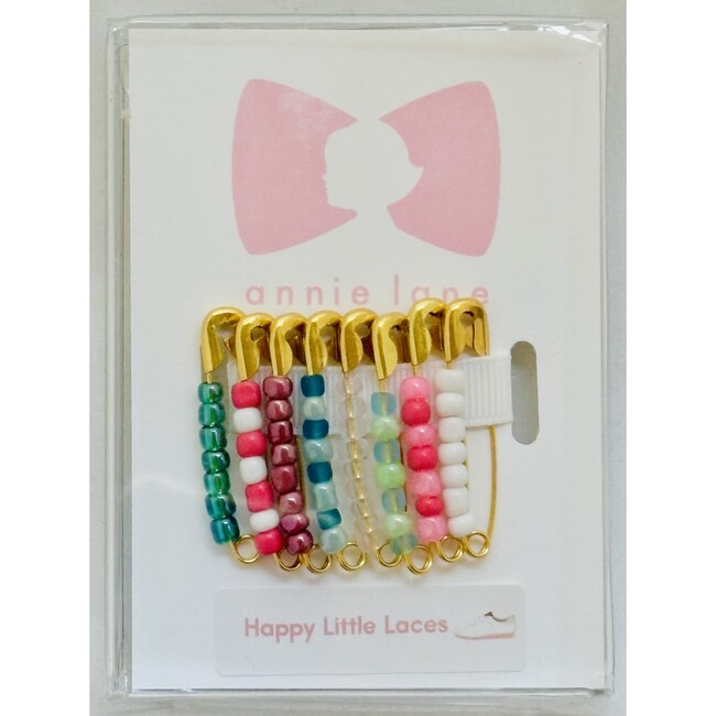 Shoelace Pin Set, large pink multi