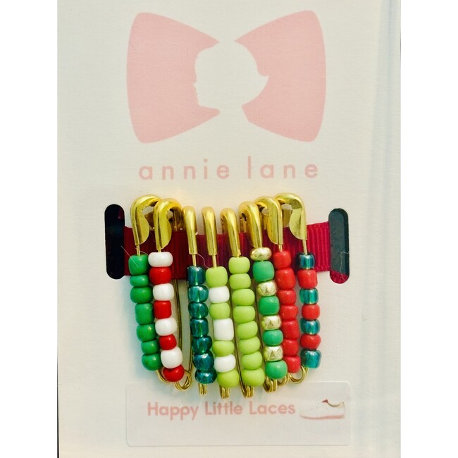 Shoelace Pin Set, large bright red/green