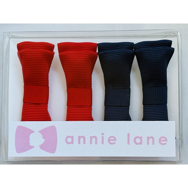 Four Bows Box Set, Navy/red