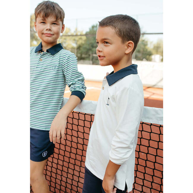 Rhodes Long Sleeve Polo, Off White