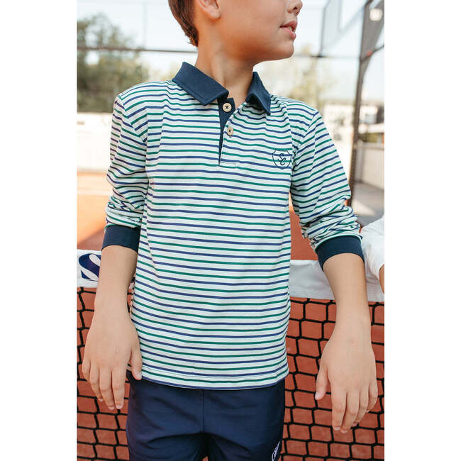 Rhodes Long Sleeve Polo, Golf Stripe
