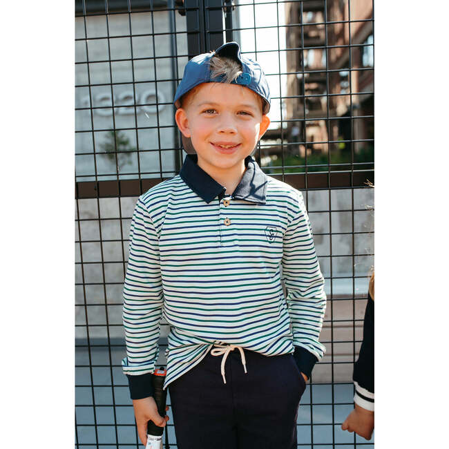 Rhodes Long Sleeve Polo, Golf Stripe