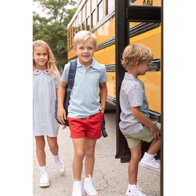 Archie Polo, Navy Stripes - Polo Shirts - 3