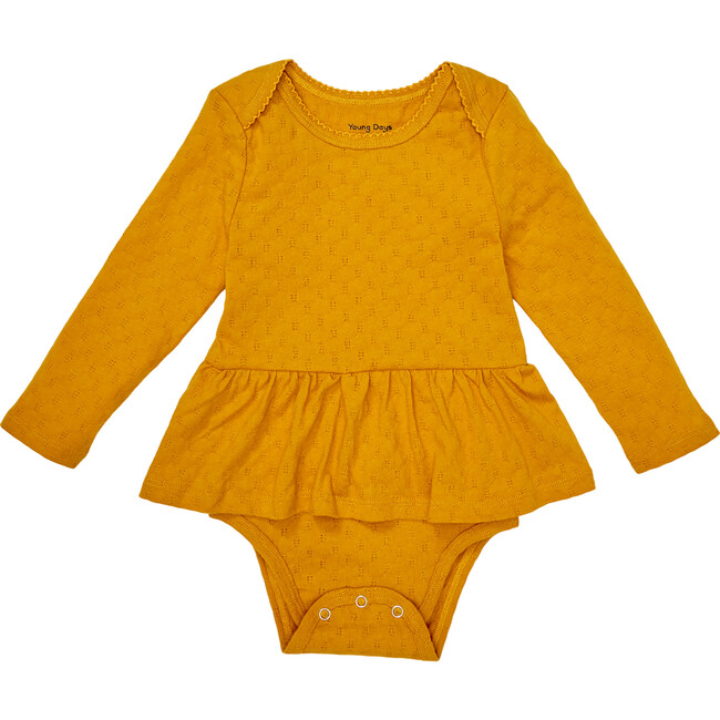 Claysburg Onesie With Ruffled Skirt, Golden Orange