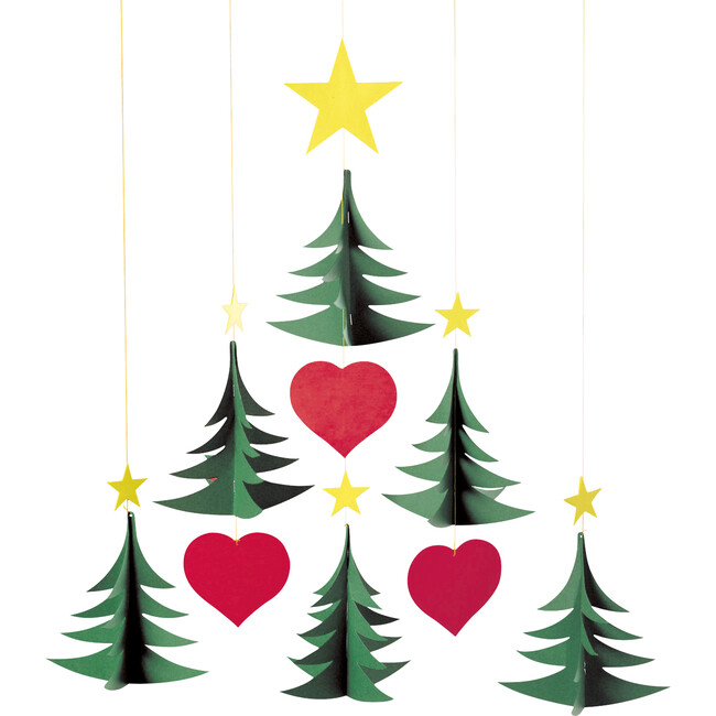 Christmas Trees 6 Mobile, Green