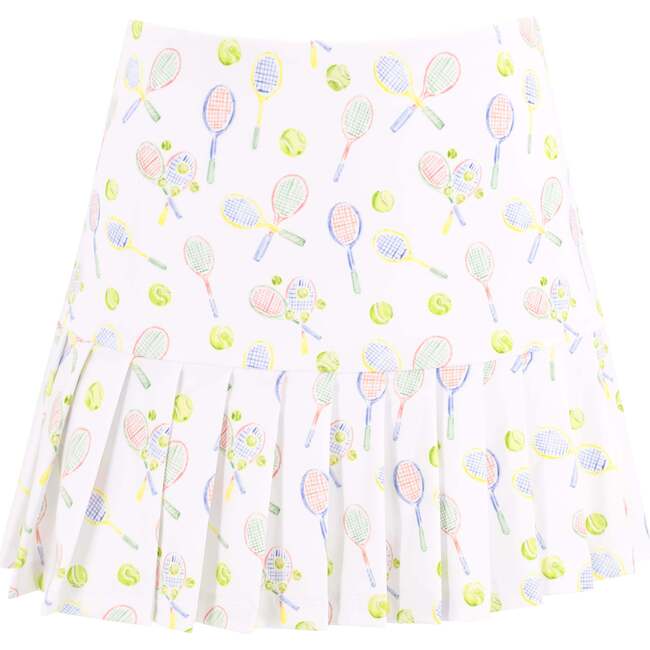 Women's Serena Racket Print Skort, White - Skirts - 1