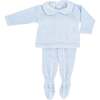 Knit Baby Boy Sweater & Stockings Set, Light Blue - Mixed Apparel Set - 1 - thumbnail