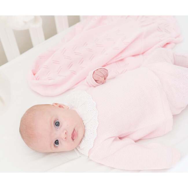 Knit Baby Girl Sweater & Stockings Set, Pink - Mixed Apparel Set - 1