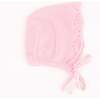 Knit Baby Bonnet, Pink - Hats - 1 - thumbnail