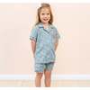 Margaret Girl Pajama Set, Blue - Pajamas - 2 - thumbnail