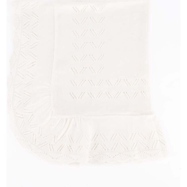 Knit Baby Blanket,  Ivory