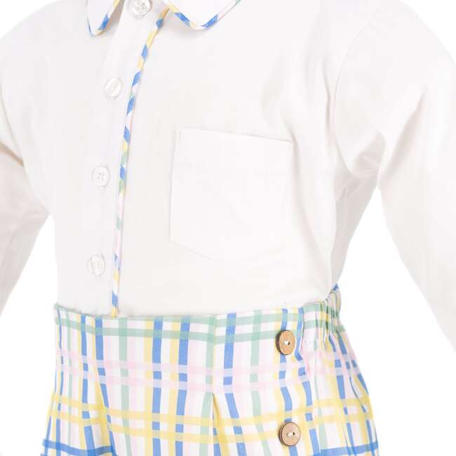 Benny Long Sleeve Boy Set, Blue - Mixed Apparel Set - 3