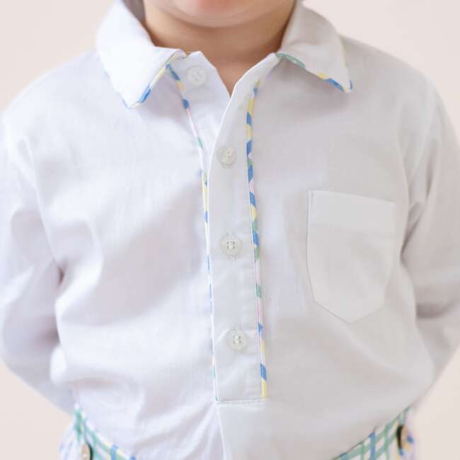 Benny Long Sleeve Boy Set, Blue - Mixed Apparel Set - 4