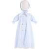 Baby Gown With Bonnet, Light Blue - Nightgowns - 1 - thumbnail