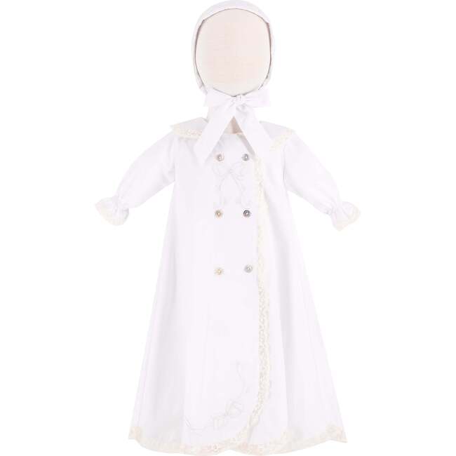 Baby Gown With Bonnet, White