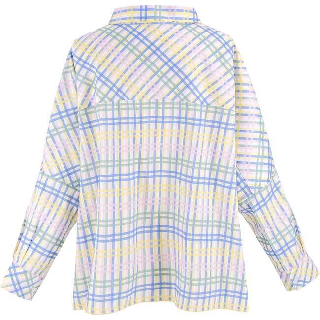 Amber Women's Shirt Pastel Plaid, Blue - Blouses - 4