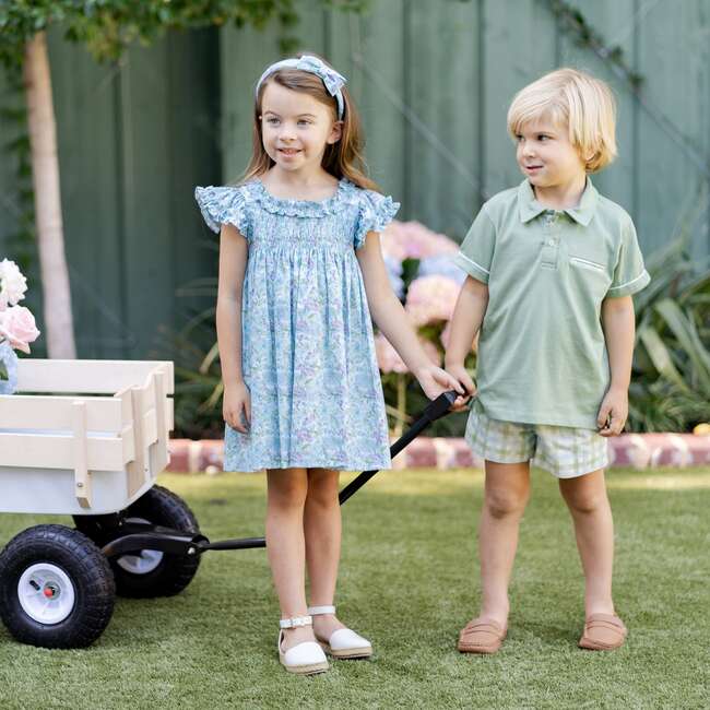 Gardener Boy Polo Set, Green - Mixed Apparel Set - 3