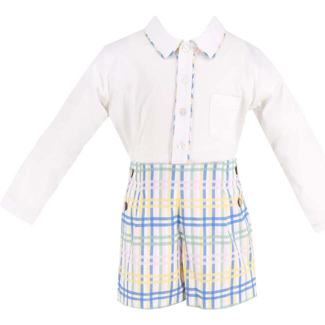 Benny Long Sleeve Boy Set, Blue - Mixed Apparel Set - 7