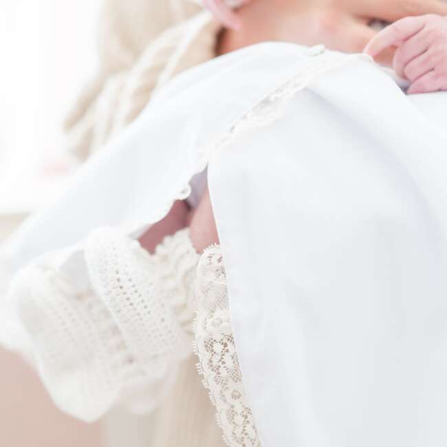 Baby Gown With Bonnet, White - Nightgowns - 6
