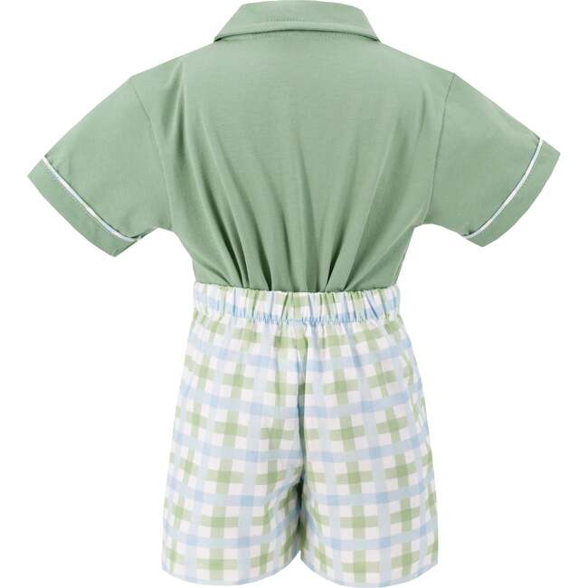 Gardener Boy Polo Set, Green - Mixed Apparel Set - 7