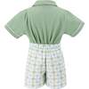 Gardener Boy Polo Set, Green - Mixed Apparel Set - 7