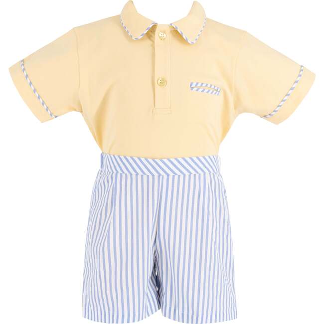 Sunflower Boy Polo Set, Yellow - Mixed Apparel Set - 5