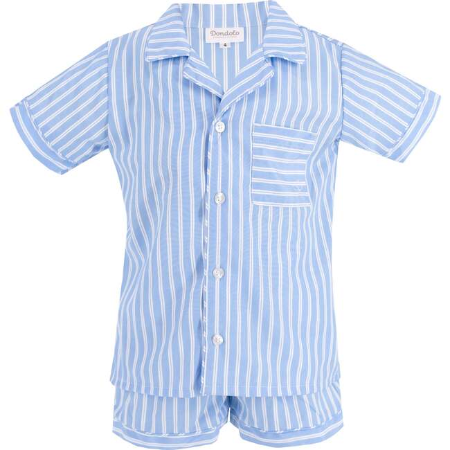Myles Boy Pajama Set, Blue - Pajamas - 1