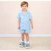 Myles Boy Pajama Set, Blue - Pajamas - 2 - thumbnail