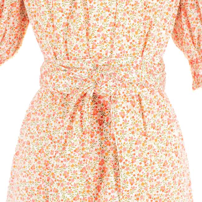 Women's Bonjour Dress, Peach Floral - Dresses - 7