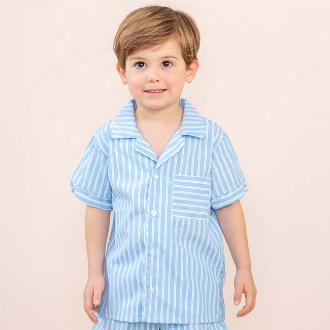 Myles Boy Pajama Set, Blue - Pajamas - 5