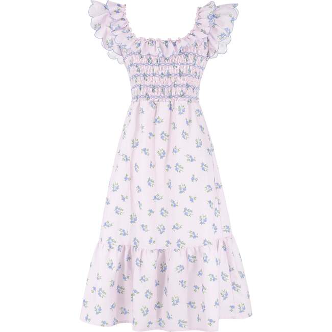 Positano Women's Flutter Sleeve Violet Dress, Lavender - Dresses - 1