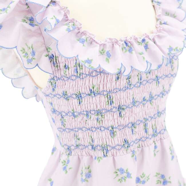 Positano Women's Flutter Sleeve Violet Dress, Lavender - Dresses - 3