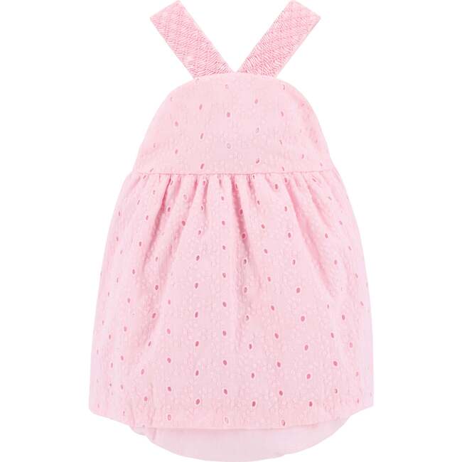 Il Pellicano Eyelet Baby Girl Bubble, Pink - Dresses - 1