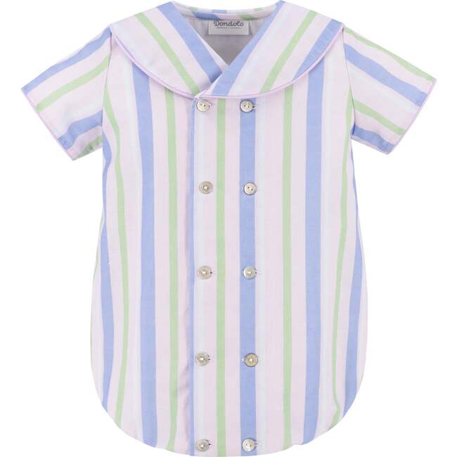 Positano Baby Boy Bubble, Lavender Stripe - Onesies - 1
