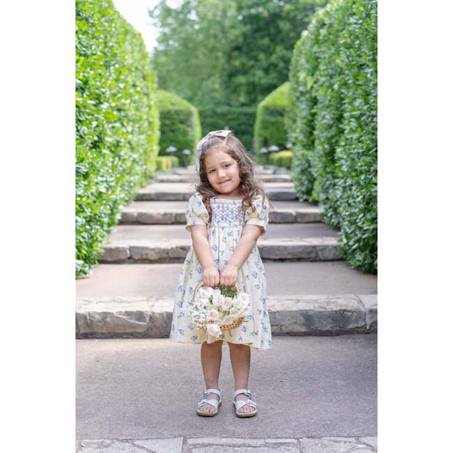 Positano Girl Puff Sleeve Dress, Yellow Floral - Dresses - 2