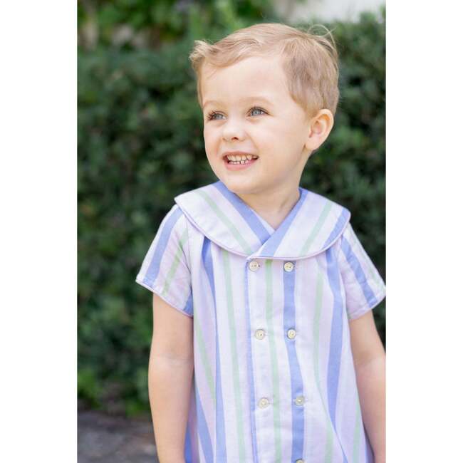 Positano Baby Boy Bubble, Lavender Stripe - Onesies - 2