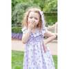 Positano Girls Flutter Sleeve Dress, Lavender Floral - Dresses - 2