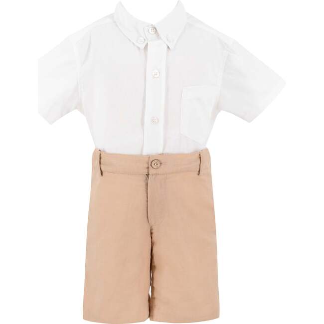 Il Pellicano Button Front Boy Set, White - Mixed Apparel Set - 1