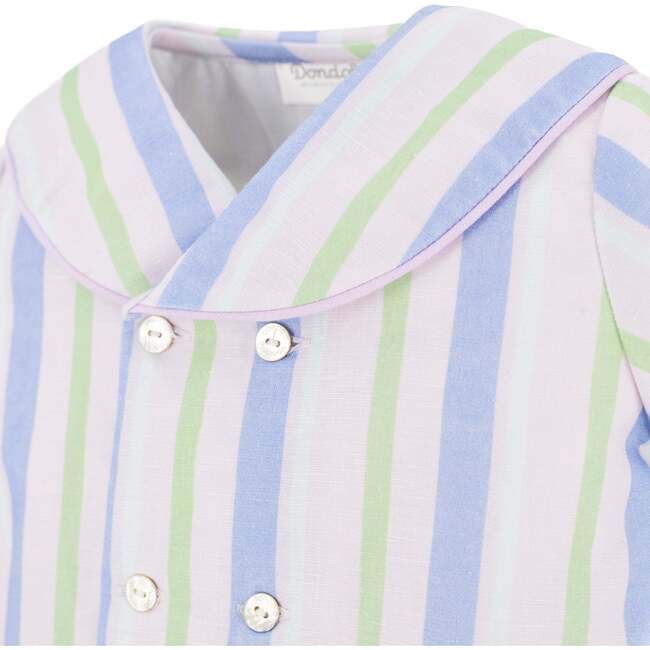 Positano Baby Boy Bubble, Lavender Stripe - Onesies - 3