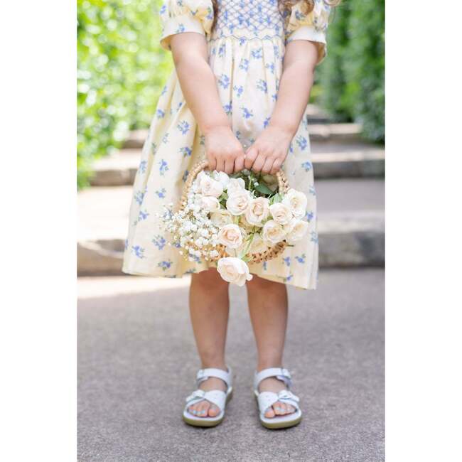 Positano Girl Puff Sleeve Dress, Yellow Floral - Dresses - 5